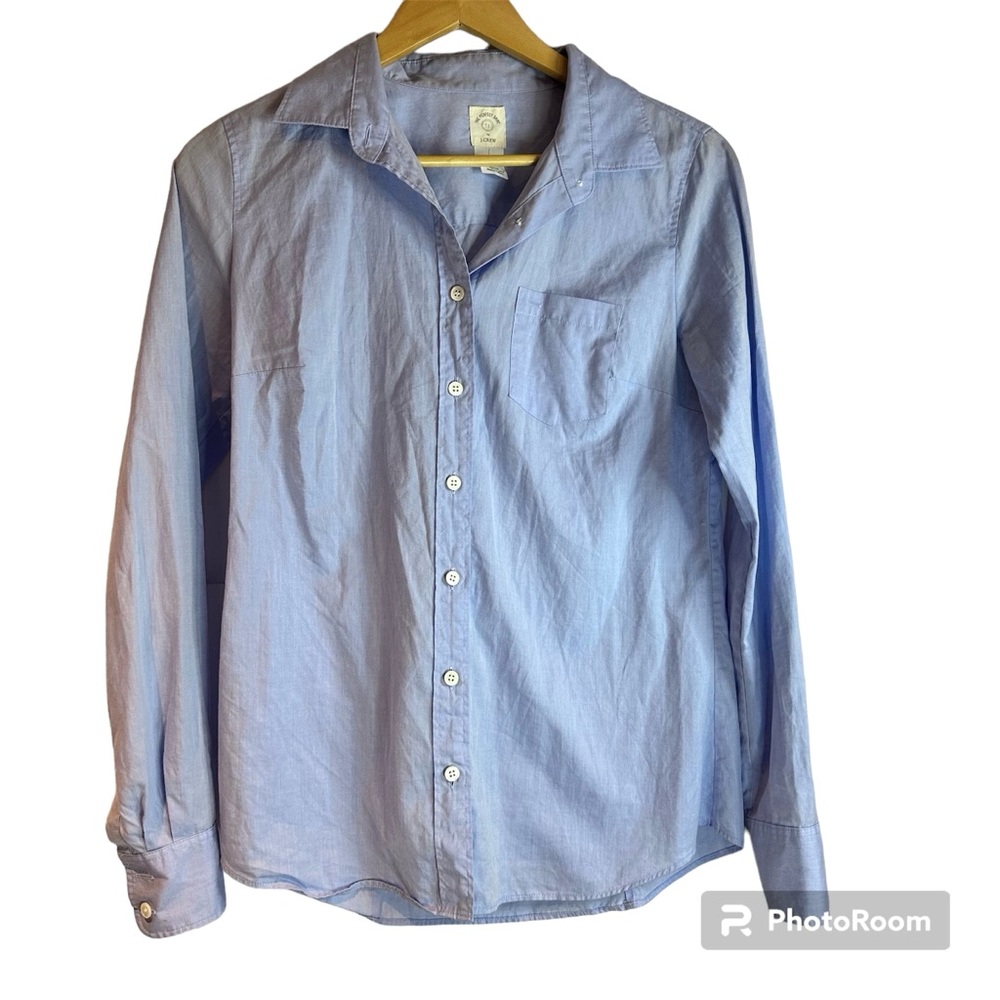 J.Crew The Perfect Shirt Blue 100% Cotton Size 4